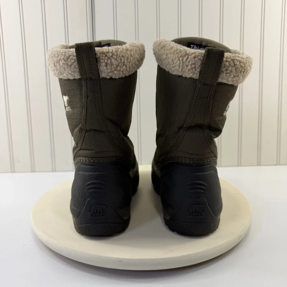 Sorel Women's Cumberland Olive Green‎ and Black Snow Boots w/Shearling Cuff Sz 6
